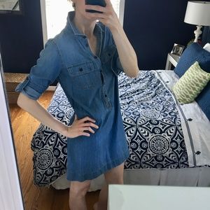 J. Crew Chambray Shirt Dress Long-sleeve Denim